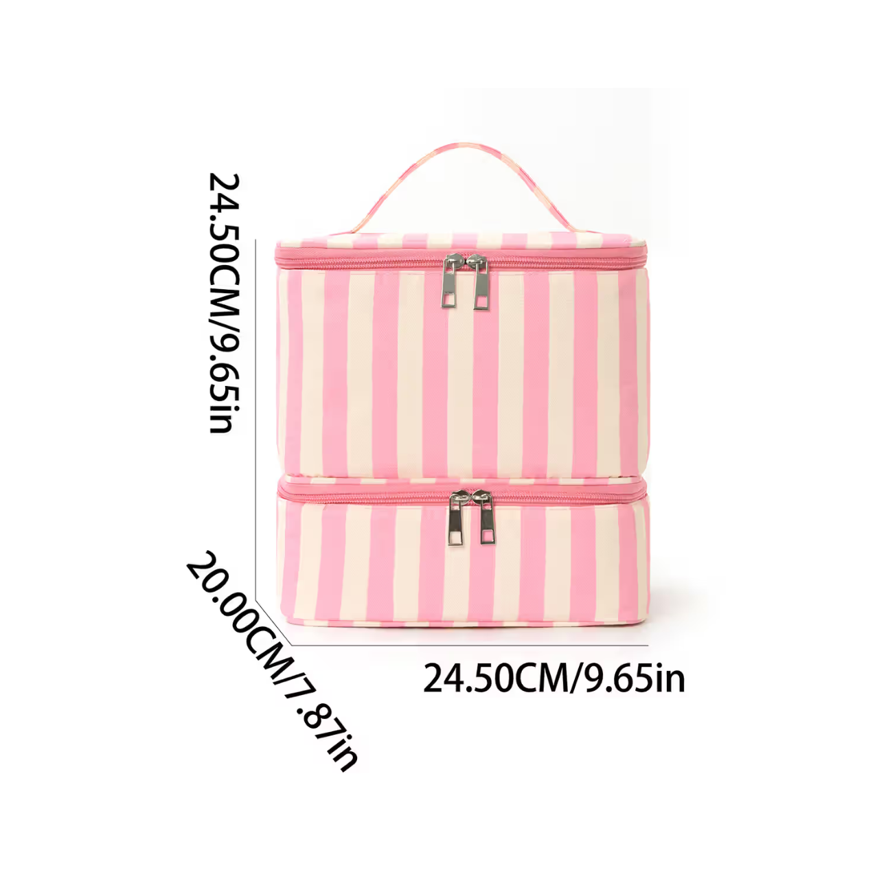Large Capacity Striped Makeup Case