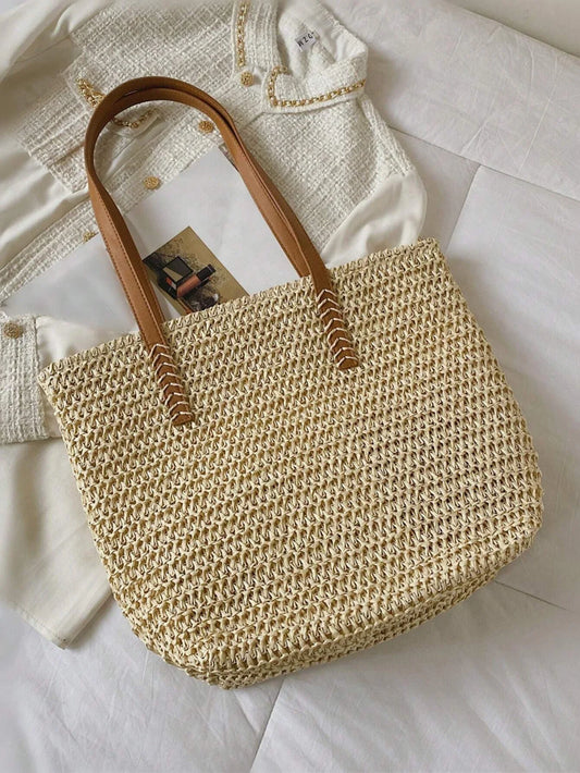 Lightweight Large Straw Bag For Vacation