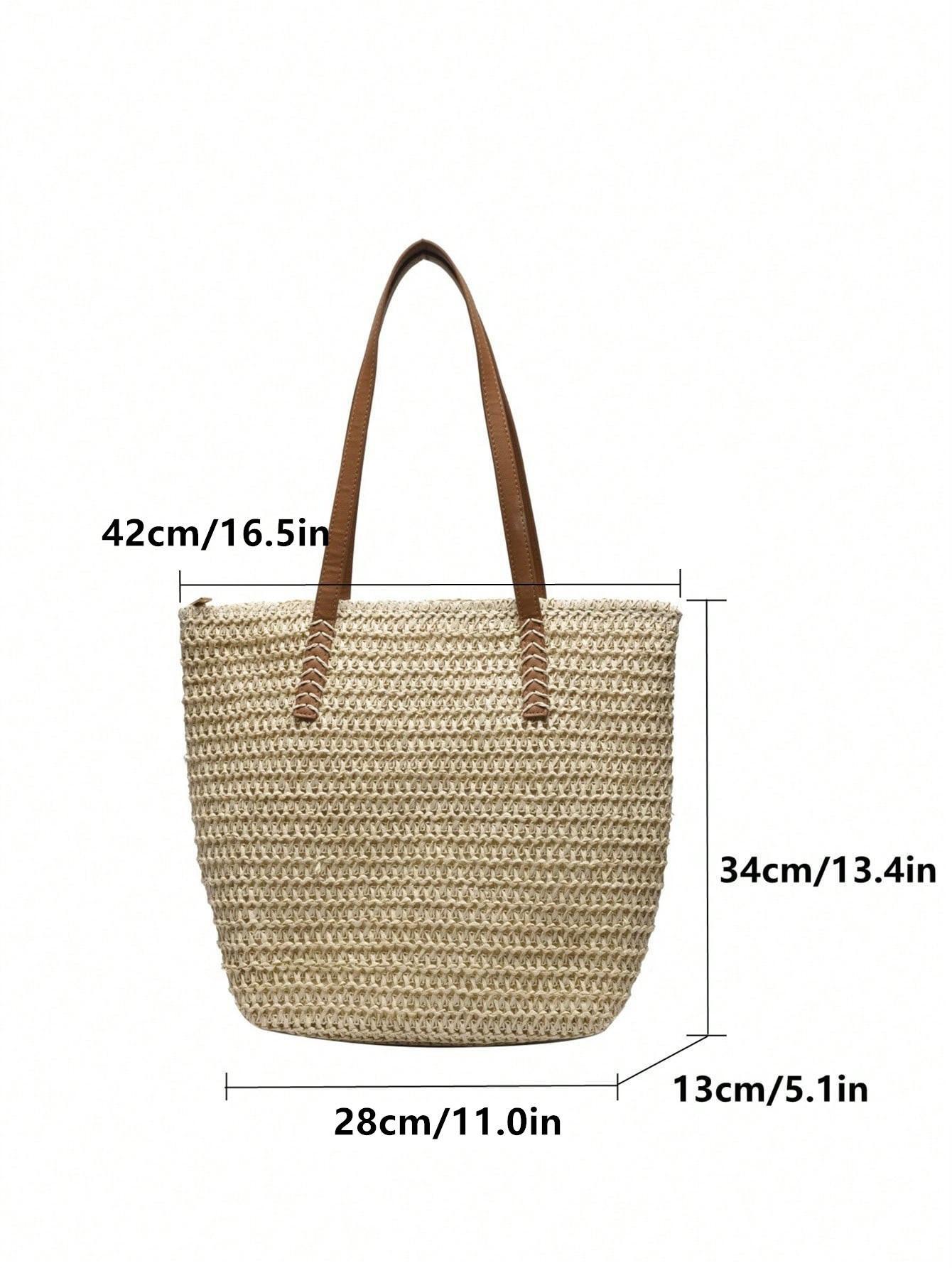 Lightweight Large Straw Bag For Vacation