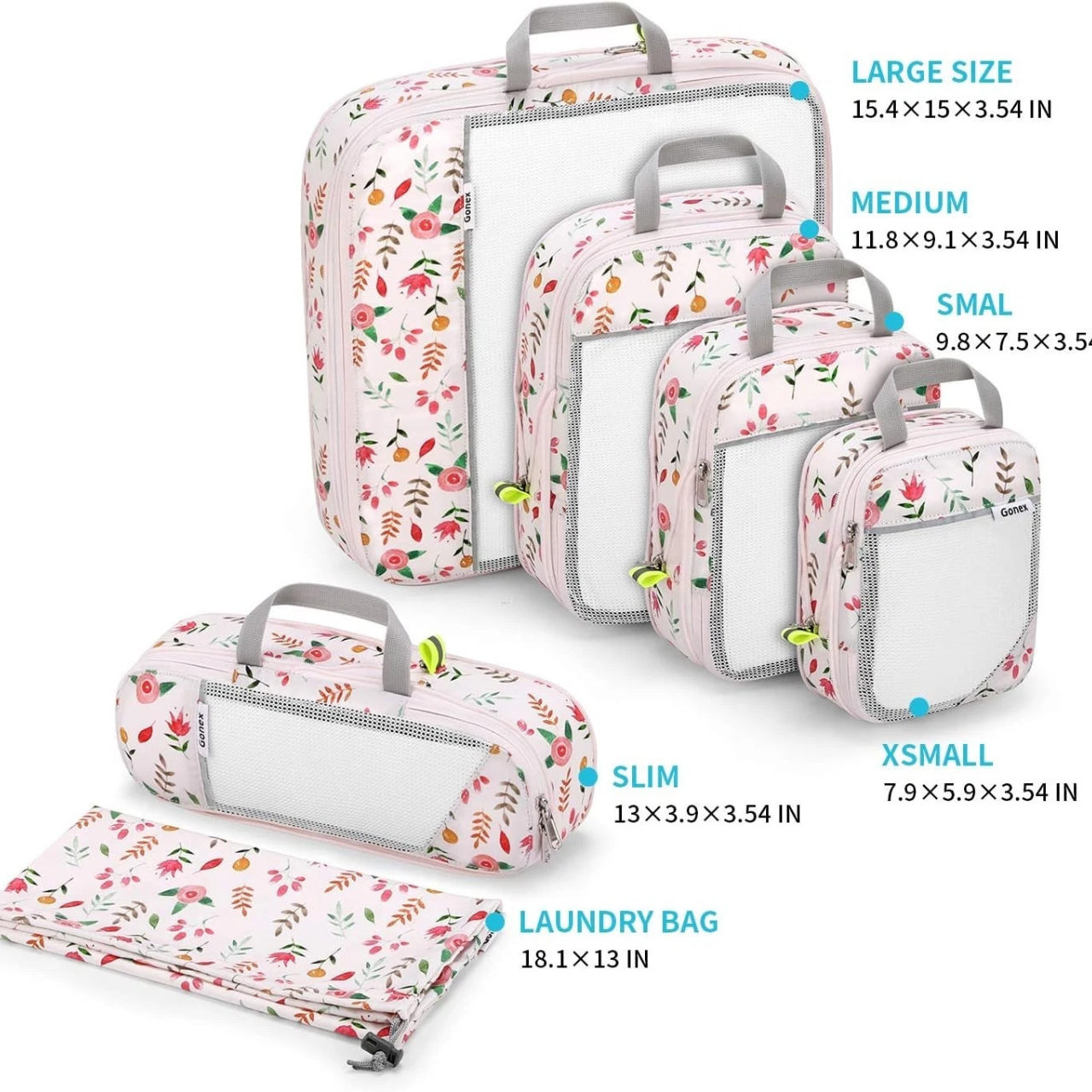 Floral Expandable Packing Cube Set