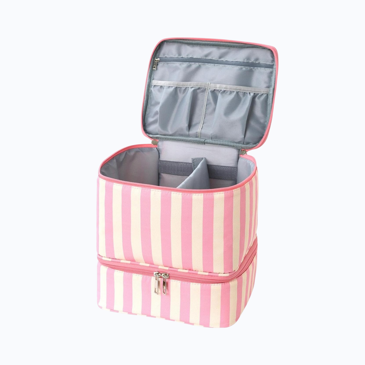 Large Capacity Striped Makeup Case