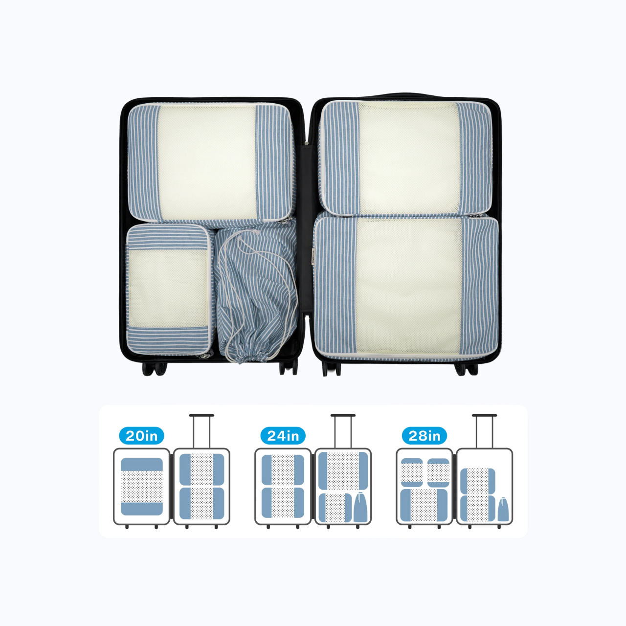 Wrinkle-Reducing Packing Cubes Set